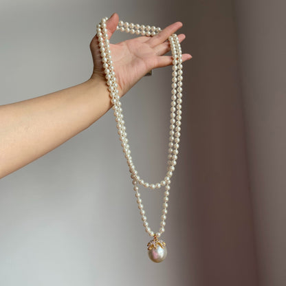 【🎁 B2G1｜先行スタート！】【グッズ】ヴィンテージ風ロングパールネックレス｜軽奢・高級感｜韓国・日本風シンプルエレガントレディースアクセ