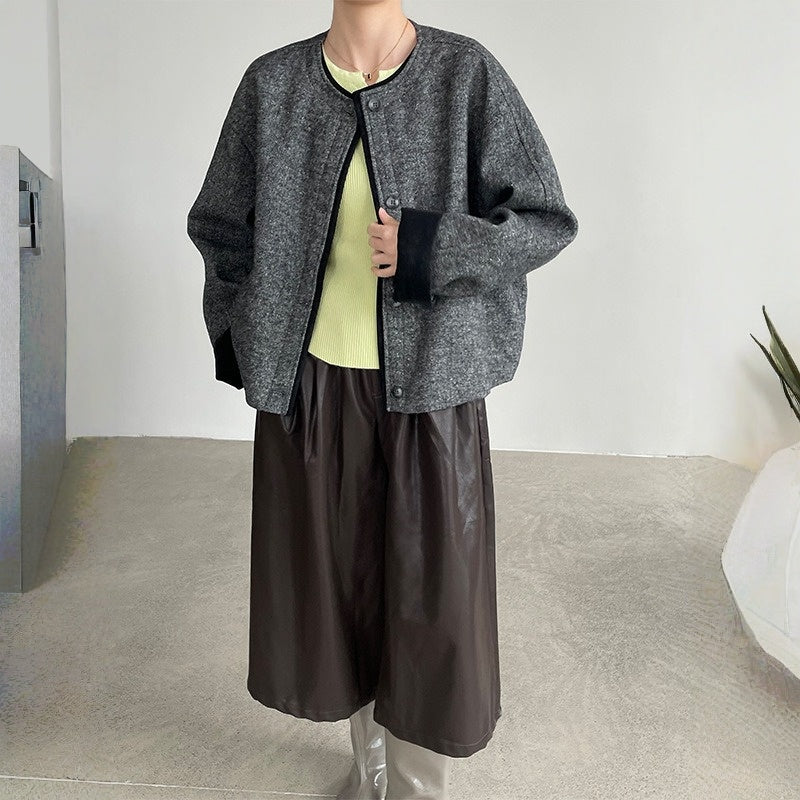 【アウター】春 秋 冬 クルーネック 切替 ジャケット 【JZシリーズ】