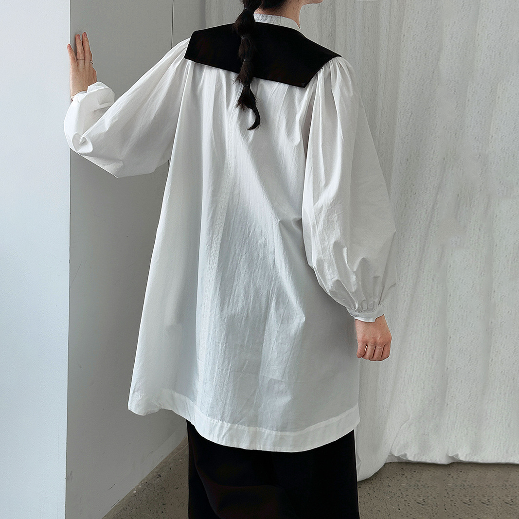 【ワンピース】韓国風 ゆったり感 リボン 長袖ワンピース レディース 初秋新作 バルーンスリーブ ミニ丈【JZシリーズ】