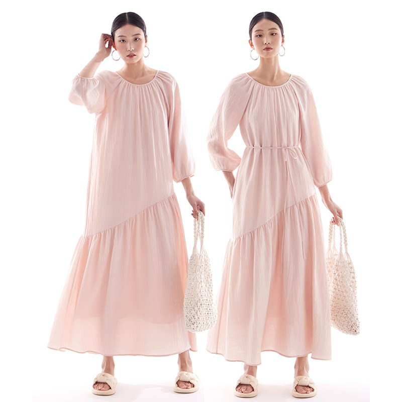 【ワンピース】春夏 新作 海辺 リゾート 上品 フレンチ 長袖ワンピース【JZシリーズ】