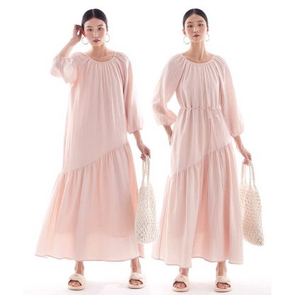 【ワンピース】春夏 新作 海辺 リゾート 上品 フレンチ 長袖ワンピース【JZシリーズ】