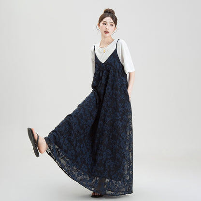 【ワンピース】フレンチ風 ブルー花柄 レディース 夏新作 Vネック Aライン ロング丈 体型カバー ゆったり リゾート 海 ビーチ 旅行 人気 トレンド 夏 ノースリーブワンピース
【SHシリーズ】