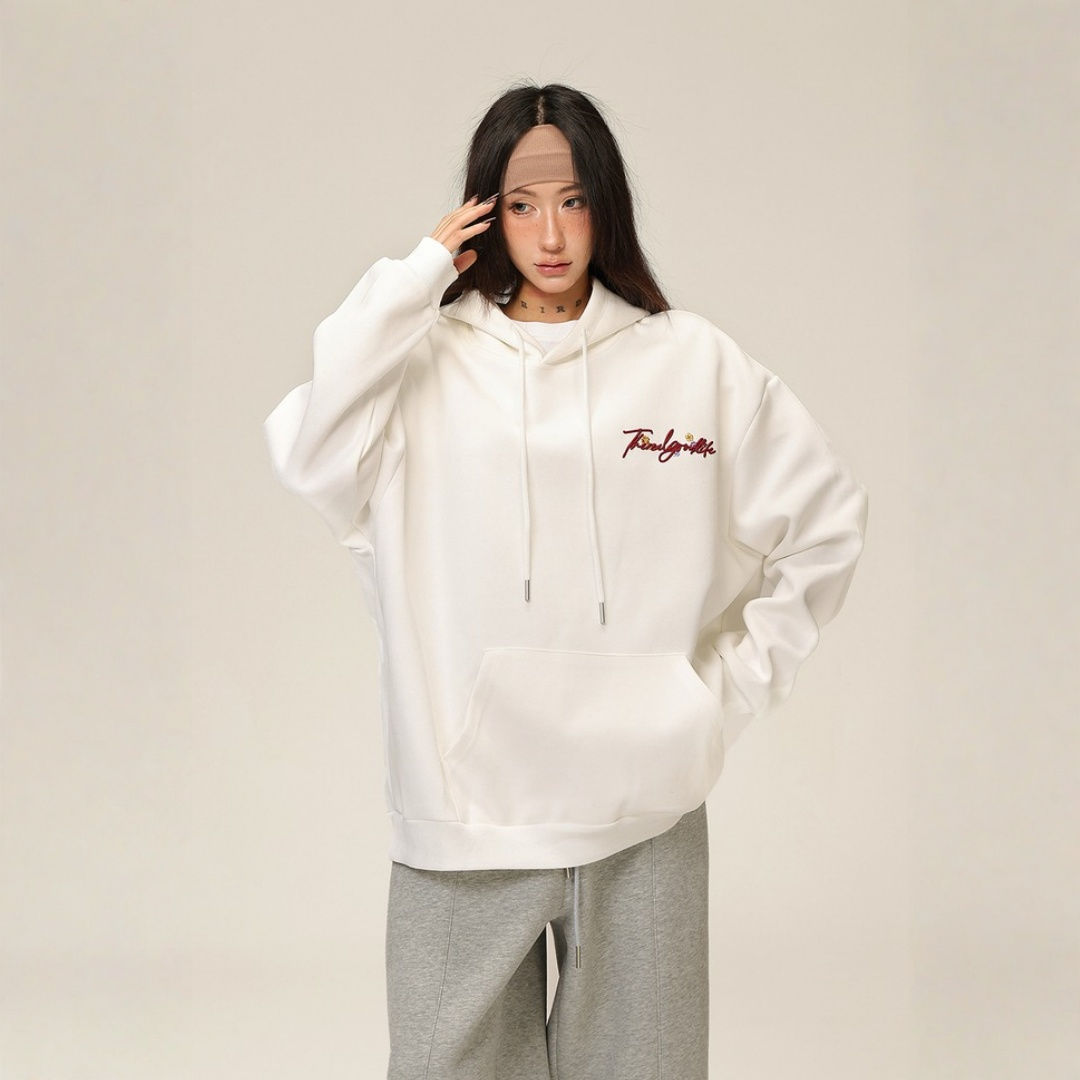 【トップス】刺繍 春 秋 冬 カップル ストリート フード付き パーカー【FCシリーズ】