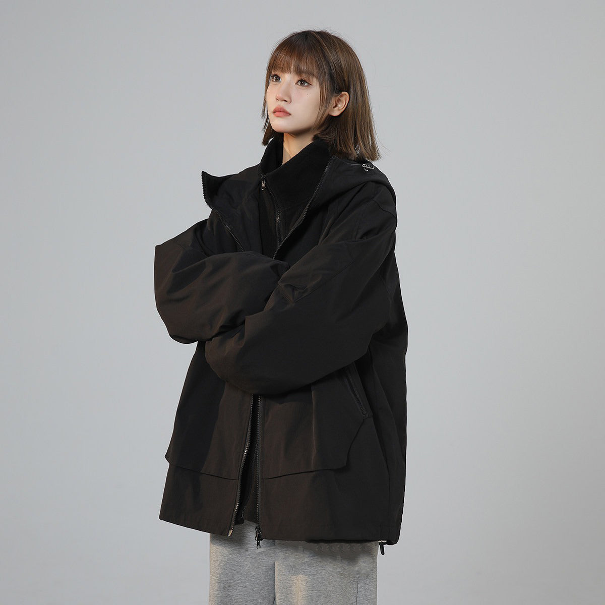 【アウター】春秋新作 アウトドア風 3WAY スポーツ ジャケット レディース オーバーサイズ アメリカン カジュアル マウンテンパーカー【FCシリーズ】