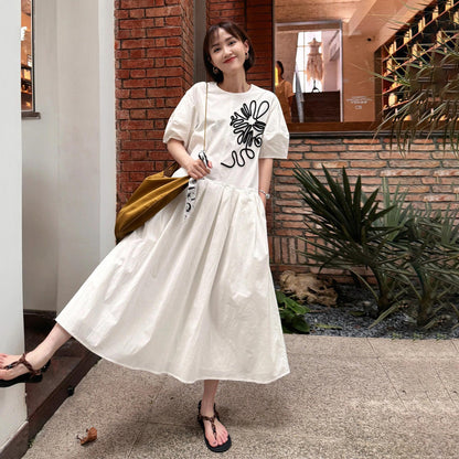 【ワンピース】フレンチ 不規則 半袖シャツワンピース ミニマルスタイル ゆったり 切り替えプリーツ ワンピース 夏用【SHシリーズ】