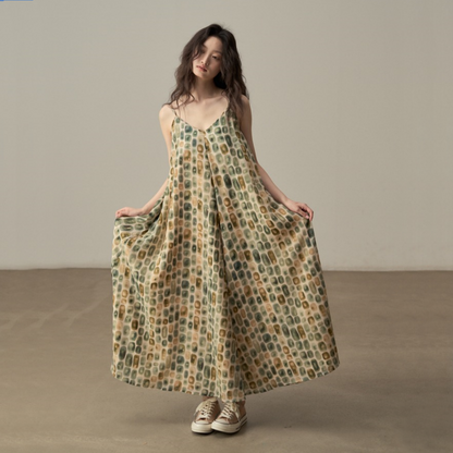 【ワンピース】夏 清涼感 フレアシルエット リゾート ノースリーブ ワンピース 【SHシリーズ】