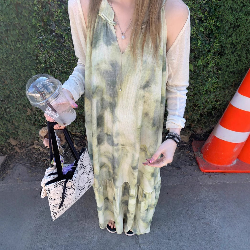 【ワンピース】夏 気質 個性派デザイン オトナ系 ネオチャイナ風 ハイネック ノースリーブワンピース【SHシリーズ】