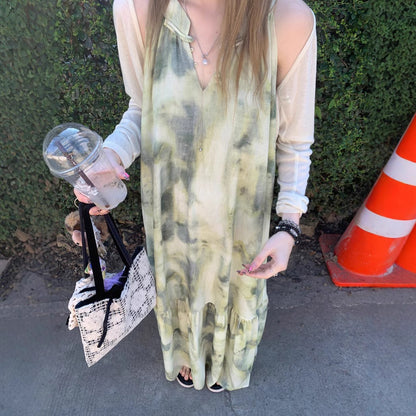 【ワンピース】夏 気質 個性派デザイン オトナ系 ネオチャイナ風 ハイネック ノースリーブワンピース【SHシリーズ】