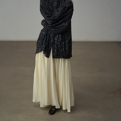 【ボトムス】春 秋 冬 とろみ感のある リゾート風 ロングフレアスカート 【JZシリーズ】