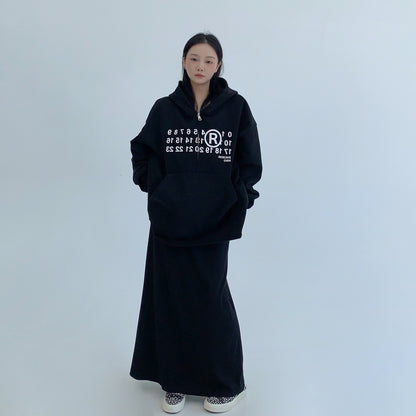 【アウター】春 秋 冬 厚手 オーバーシルエットハーフジップ フード付き パーカー ジャケット 【FCシリーズ】