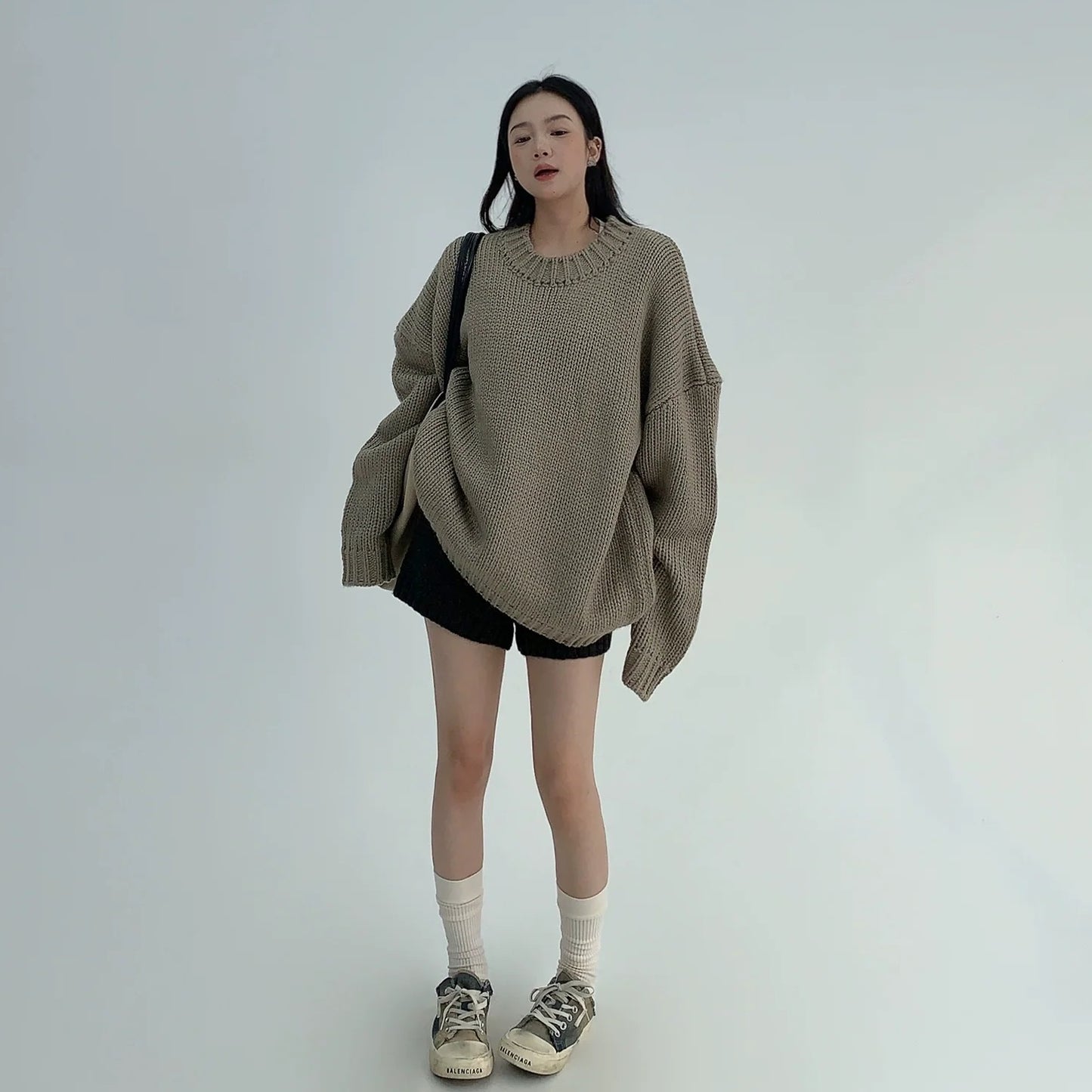 【トップス】春 秋 冬 レトロ ニット ラウンドネック セーター【FCシリーズ】