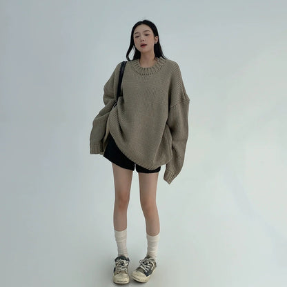 【トップス】春 秋 冬 レトロ ニット ラウンドネック セーター【FCシリーズ】