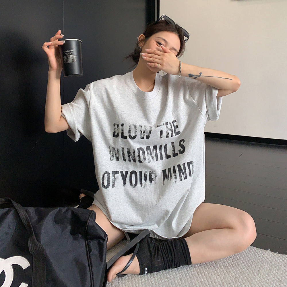 【トップス】Tシャツ レディース ロゴプリント 半袖 リラックスシルエット オーバーサイズ 夏新作【FCシリーズ】