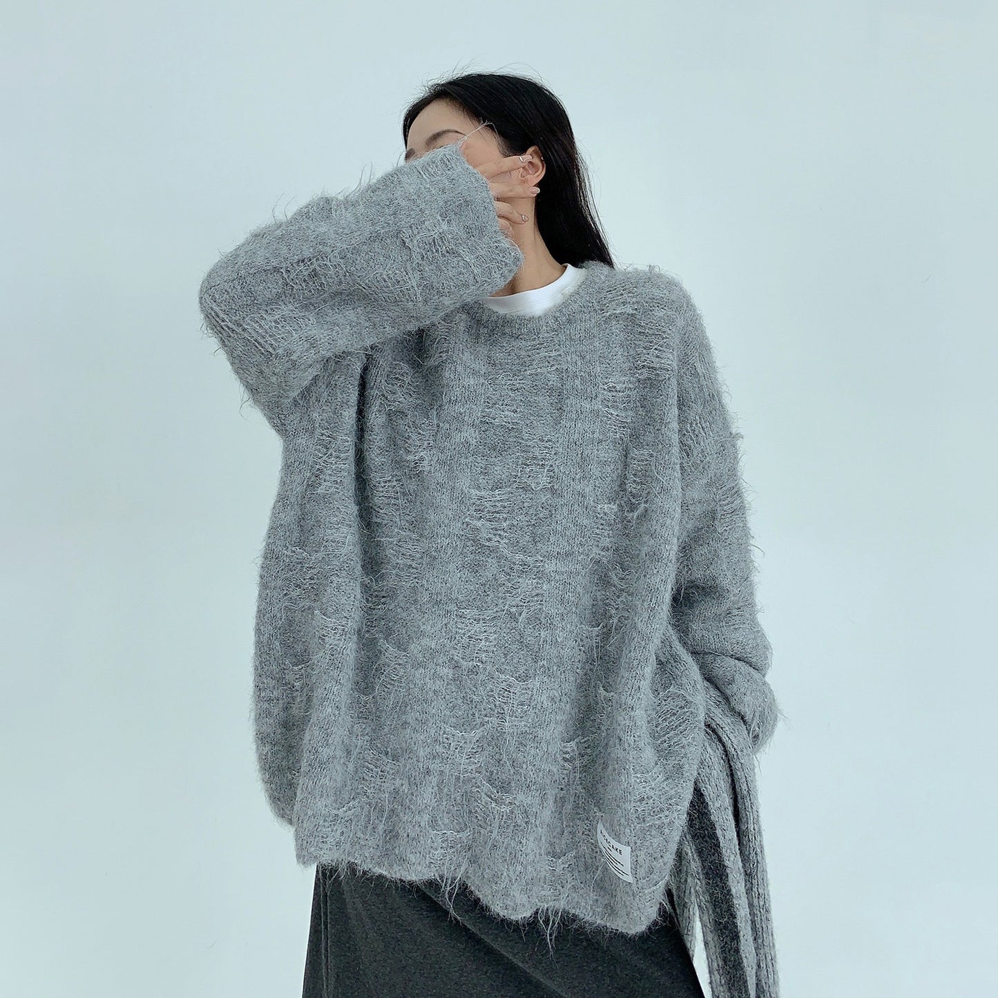 【トップス】ふわふわ可愛い♪ ゆる感たっぷりボアニット レディース クルーネック【FCシリーズ】