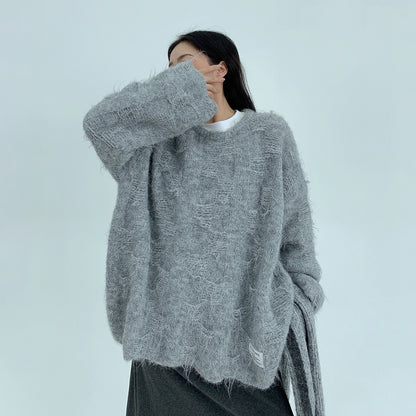 【トップス】ふわふわ可愛い♪ ゆる感たっぷりボアニット レディース クルーネック【FCシリーズ】