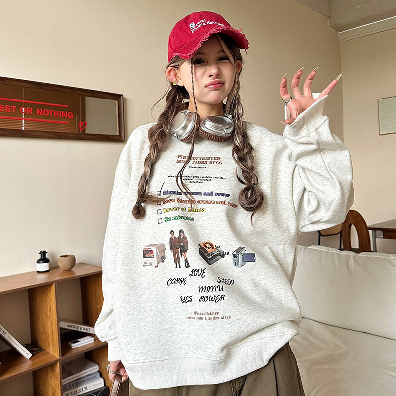 【トップス】カジュアル アメリカン ヴィンテージ クルーネック スウェット レディース ユニセックス オーバーサイズ パーカー【FCシリーズ】