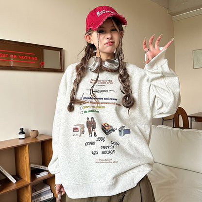 【トップス】カジュアル アメリカン ヴィンテージ クルーネック スウェット レディース ユニセックス オーバーサイズ パーカー【FCシリーズ】