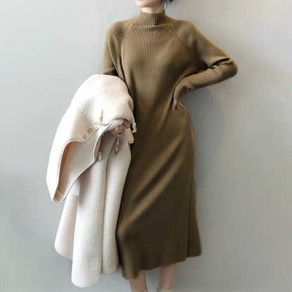 【24AW】【ワンピース】新作 無地 合わせやすい 気質よい 長袖ワンピース 【JZシリーズ】