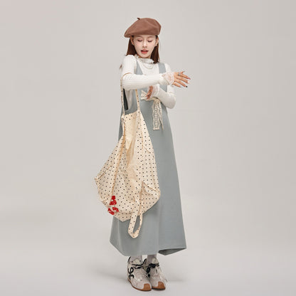 【ワンピース】可愛さUP🌸蝶結びデザイン ニットノースリーブワンピース 冬 レディース 上品【JZシリーズ】