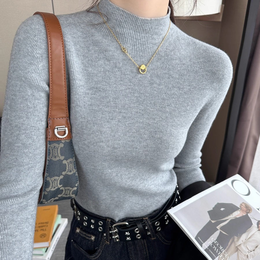 【トップス】🎨15色展開！ハーフタートルネックインナートップス 🏷️超万能＆必携アイテム シームレス一体型デザイン【JZシリーズ】