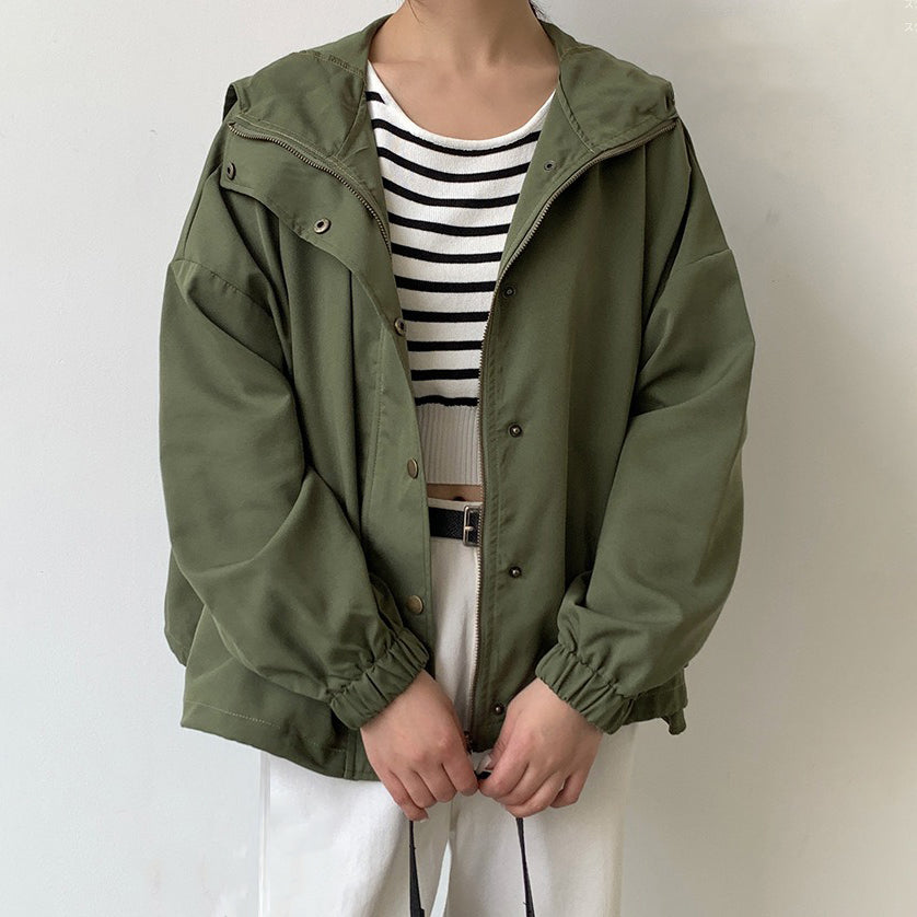 【24AW】【アウター】6color シンプル ルーズ 無地 レジャー ジャケット