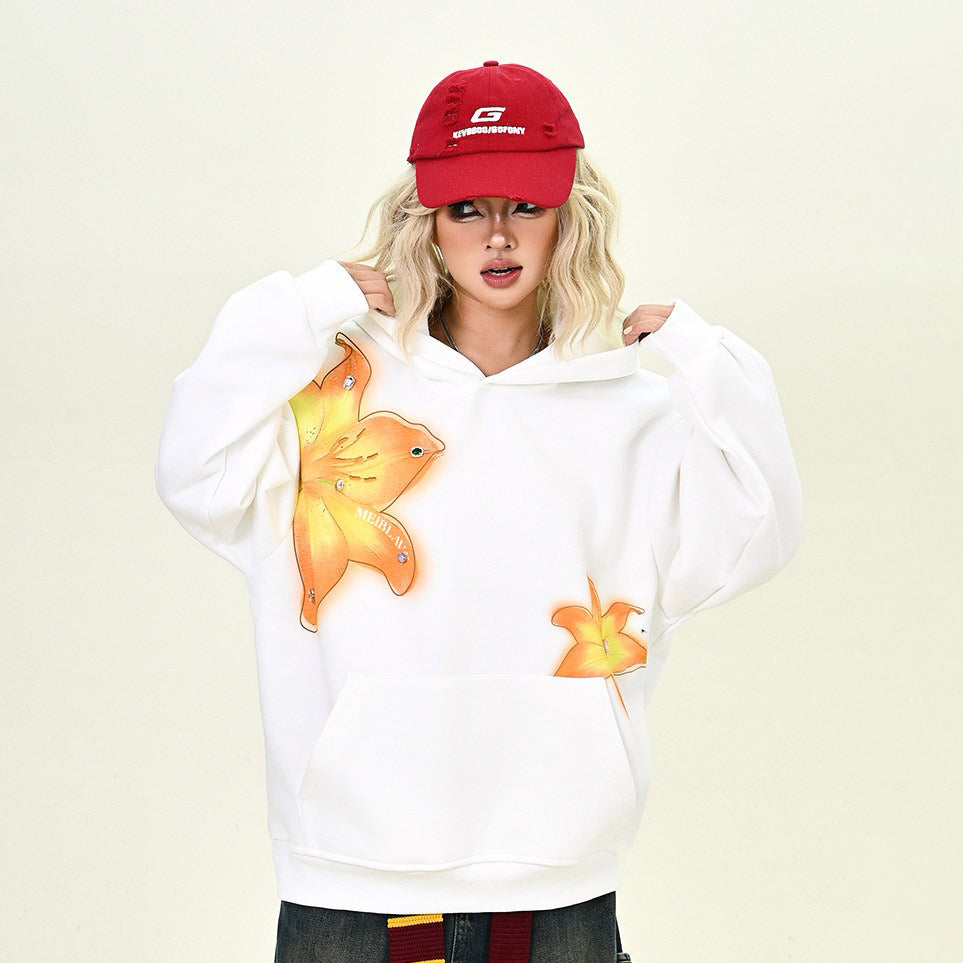 【トップス】花柄 パーカー レディース ゆったり ユニセックス アメリカンストリート レイジースタイル【FCシリーズ】