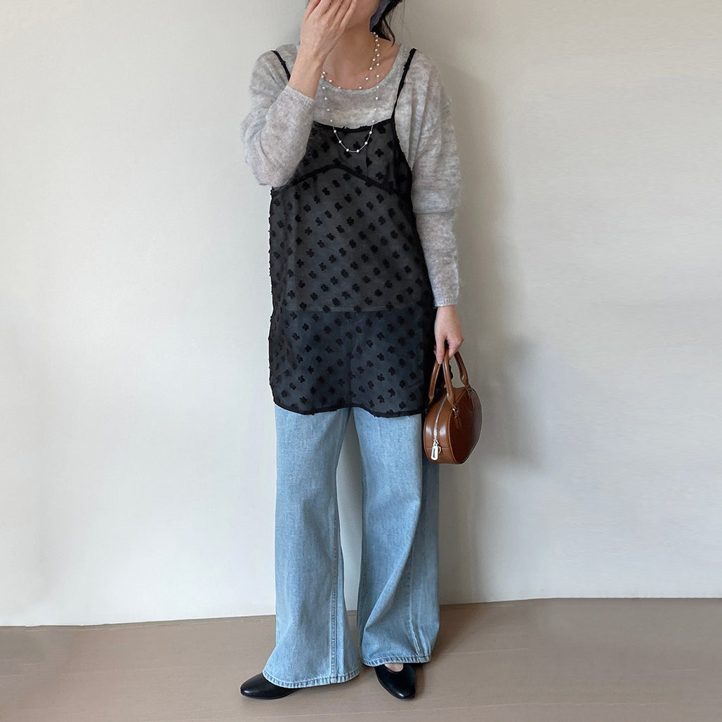 特価処分品｜数量限定！【トップス】重ね着風レース 花柄 キャミ・タンク 立体フラワーが映えるフェミニンアイテム【JZシリーズ】