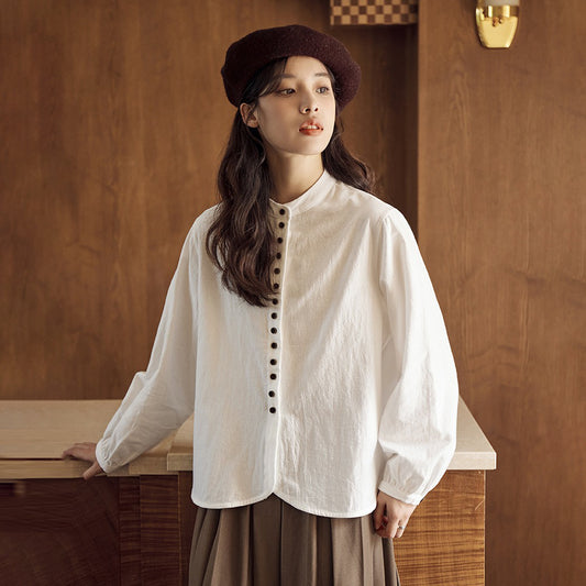 【トップス】秋新作 シャツ レディース 長袖 ゆったり シャツ おしゃれ カジュアル レトロ ナチュラル【JZシリーズ】