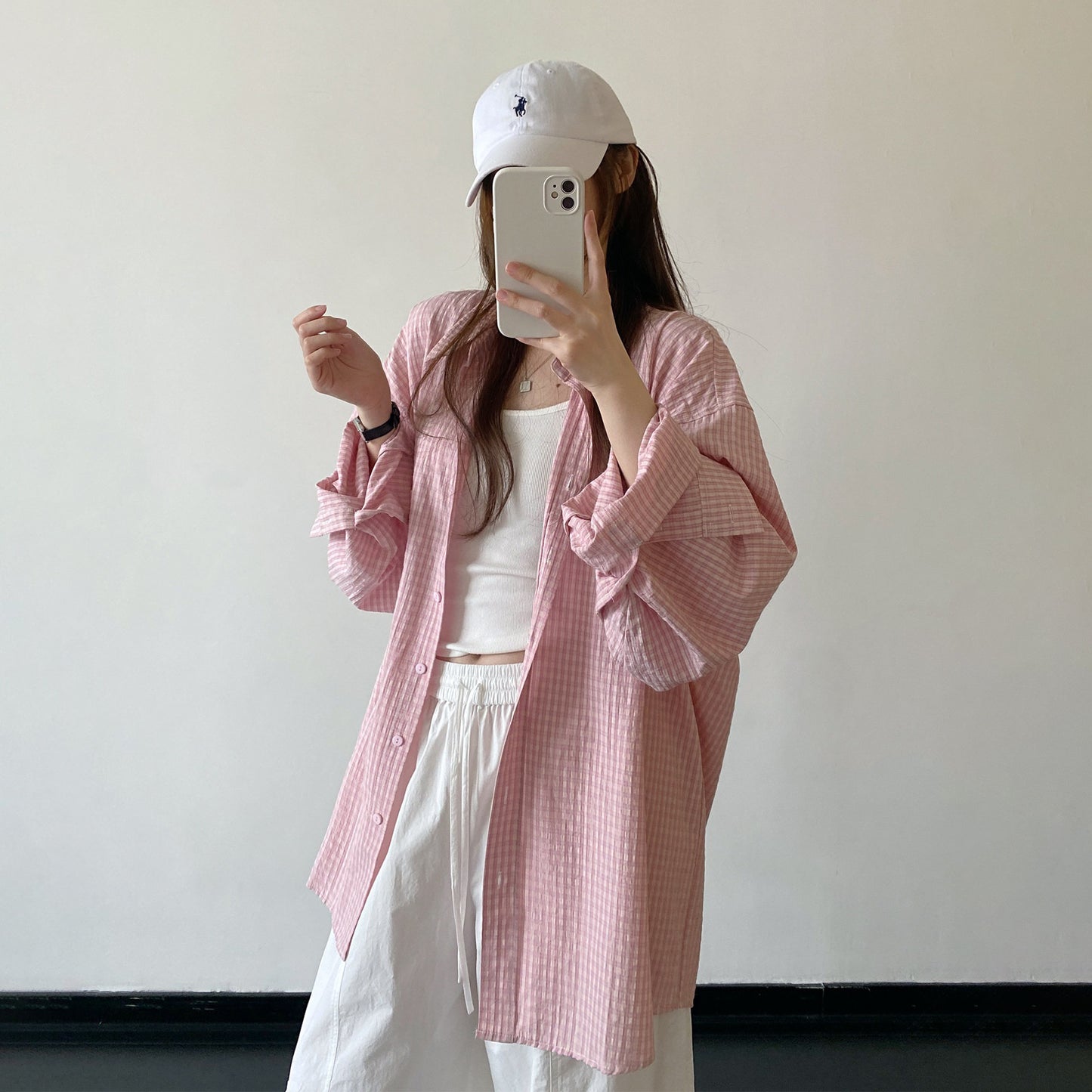 【トップス】チェックシャツ レディース 夏 ビッグサイズ ルーズシルエット UVカット 長袖 カジュアル トップス 通勤 ゆったり 人気【FCシリーズ】