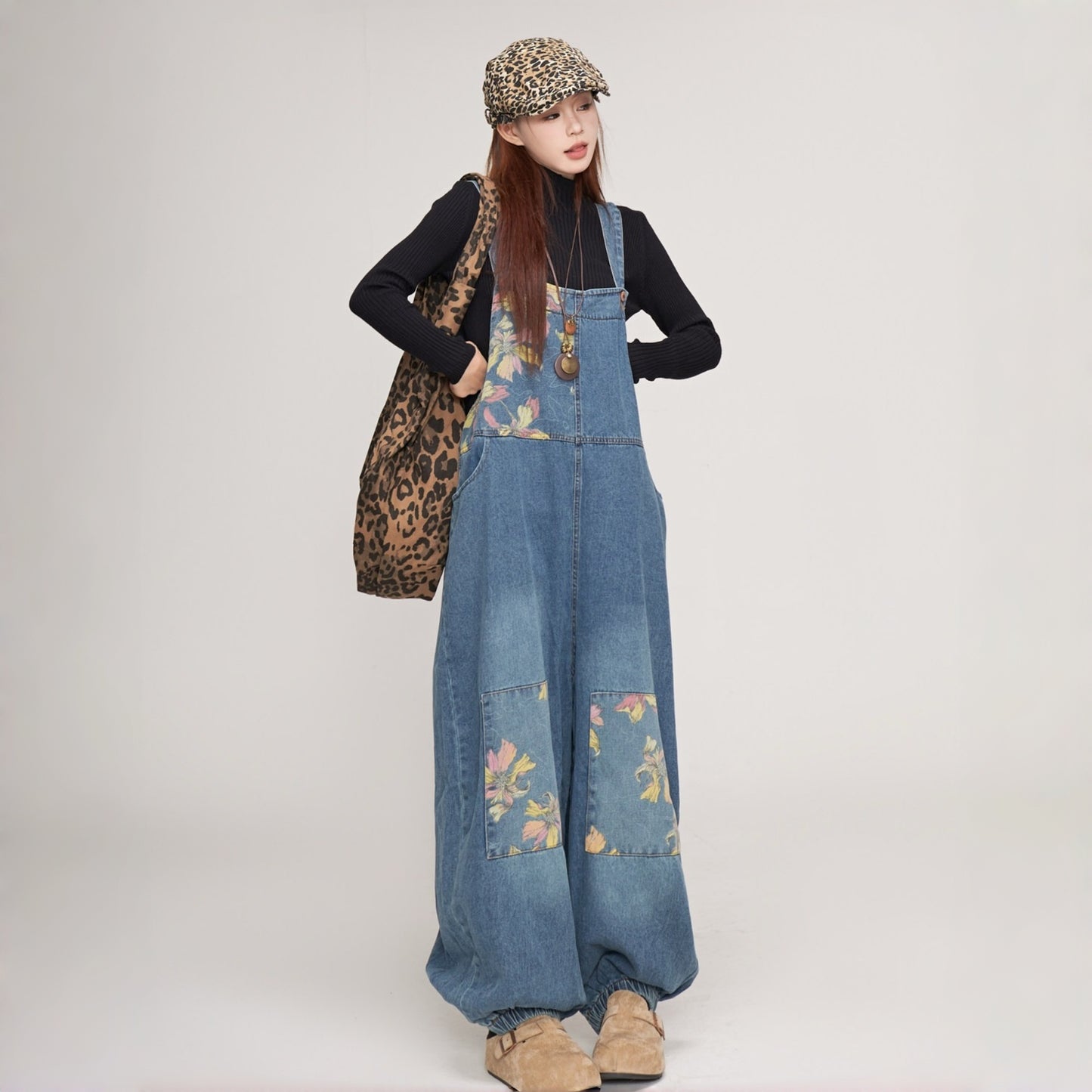 【ボトムス】カジュアル 花柄 合わせやすい 海外トレンド オールインワン 【SHシリーズ】