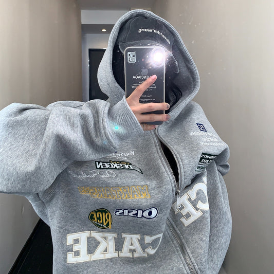 【アウター】春 秋 冬 レトロ 厚手 フード付き パーカー ジャケット 【FCシリーズ】