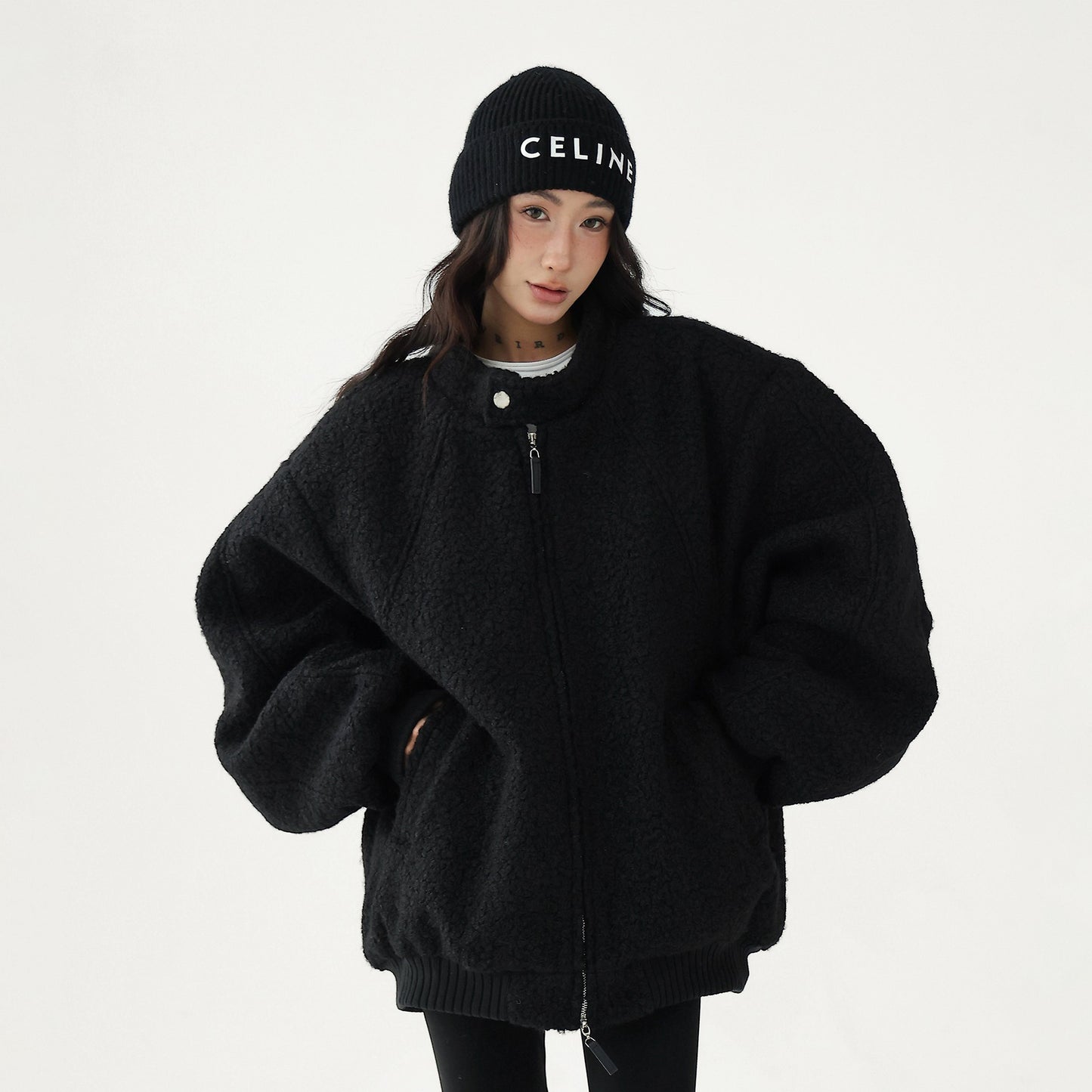 【アウター】ふわもこ×高見え⭐スタンドカラー 綿入れコート レトロ ゆったり中綿ジャケット 【FCシリーズ】