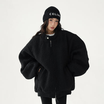 【アウター】ふわもこ×高見え⭐スタンドカラー 綿入れコート レトロ ゆったり中綿ジャケット 【FCシリーズ】