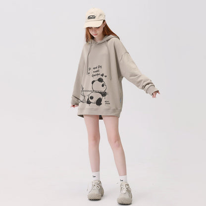 【トップス】🐼パンダ柄 裏起毛・厚手 フード付き スウェット レディース 秋冬新作 パーカー【FCシリーズ】