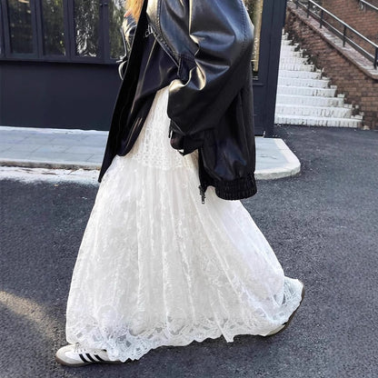 【ボトムス】春 秋 冬 レース  ハイウエストフェミニン スカート 【JZシリーズ】