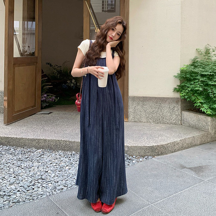 【ボトムス】フレンチヴィンテージ風 タイダイ柄 カジュアル 夏のハイセンス オールインワン