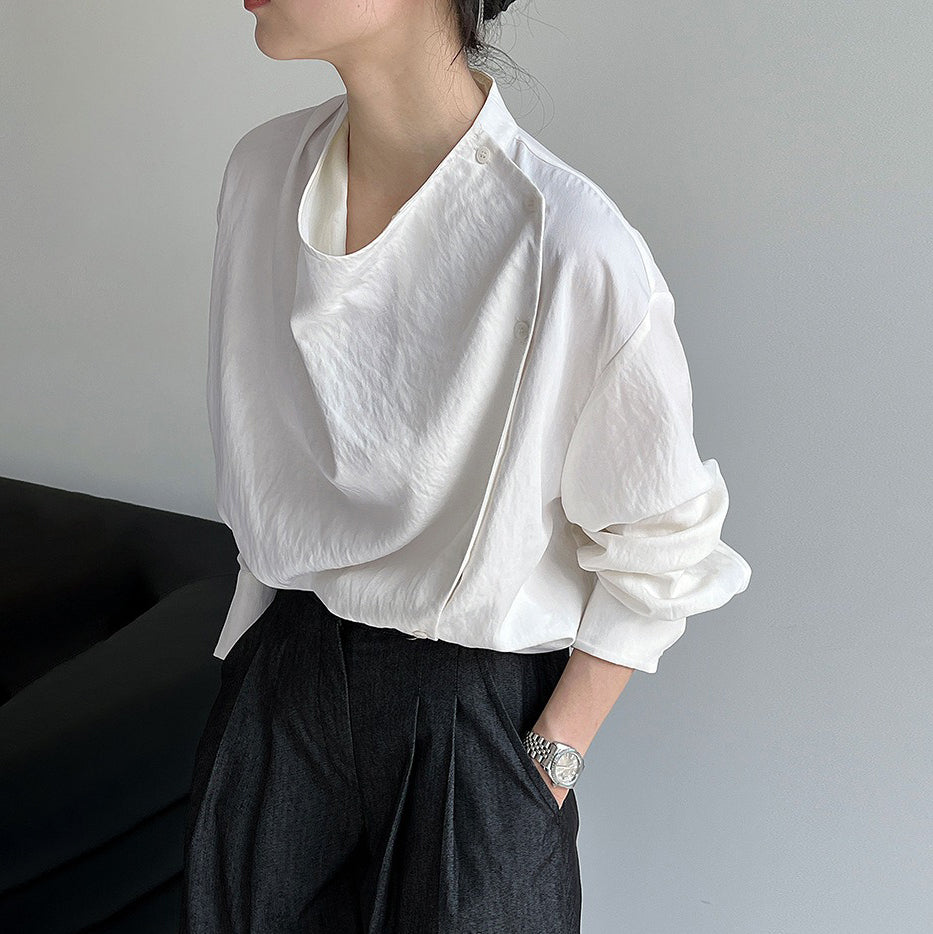 【トップス】秋新作 韓国風デザインブラウス｜上品シルエットの個性派トップス【SNシリーズ】