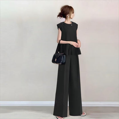 【セットアップ】夏 着痩せ 海外トレンド 合わせやすい シャツ+パンツ 上下セット