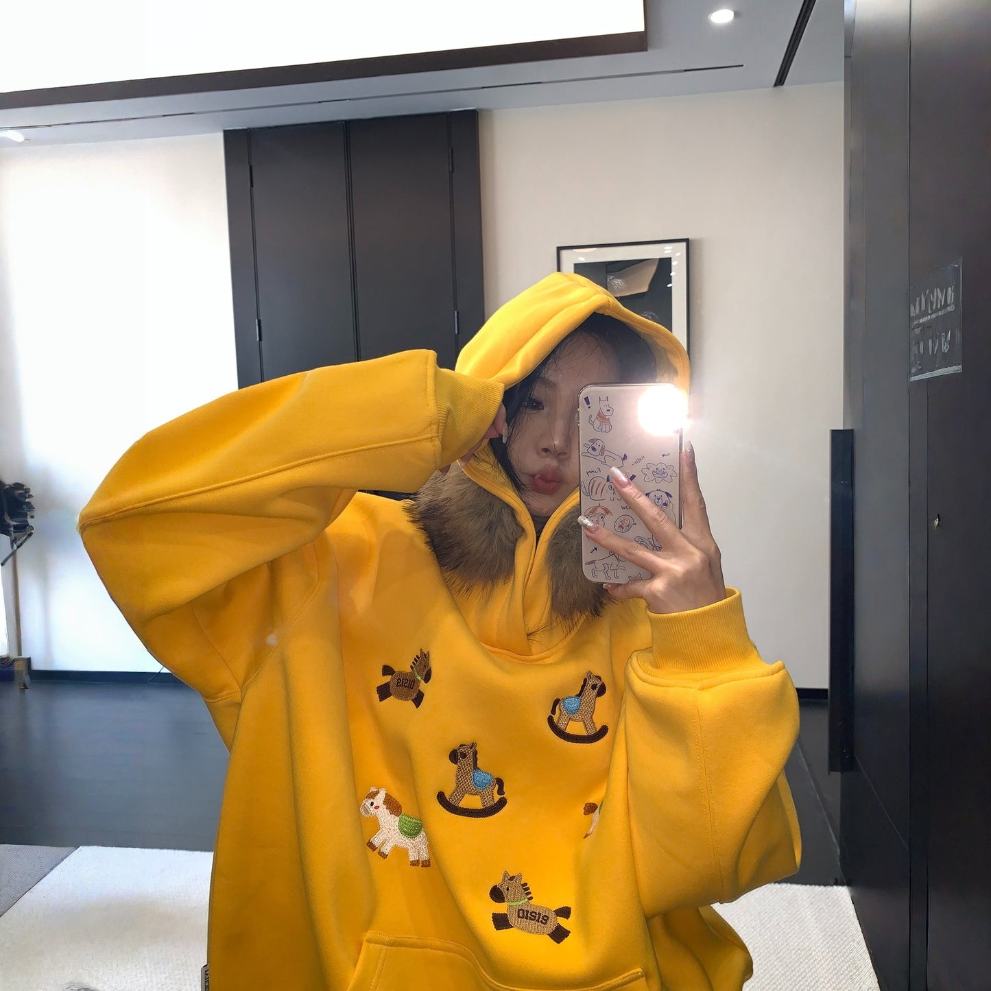 【トップス】 裏起毛 ポニー ポニー フード付き 春 秋 冬 フード付き パーカー 【FCシリーズ】