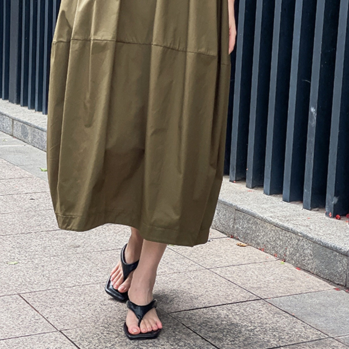 【ワンピース】夏 切り替え ラウンドネック バルーンスカート 半袖 ワンピース 【JZシリーズ】