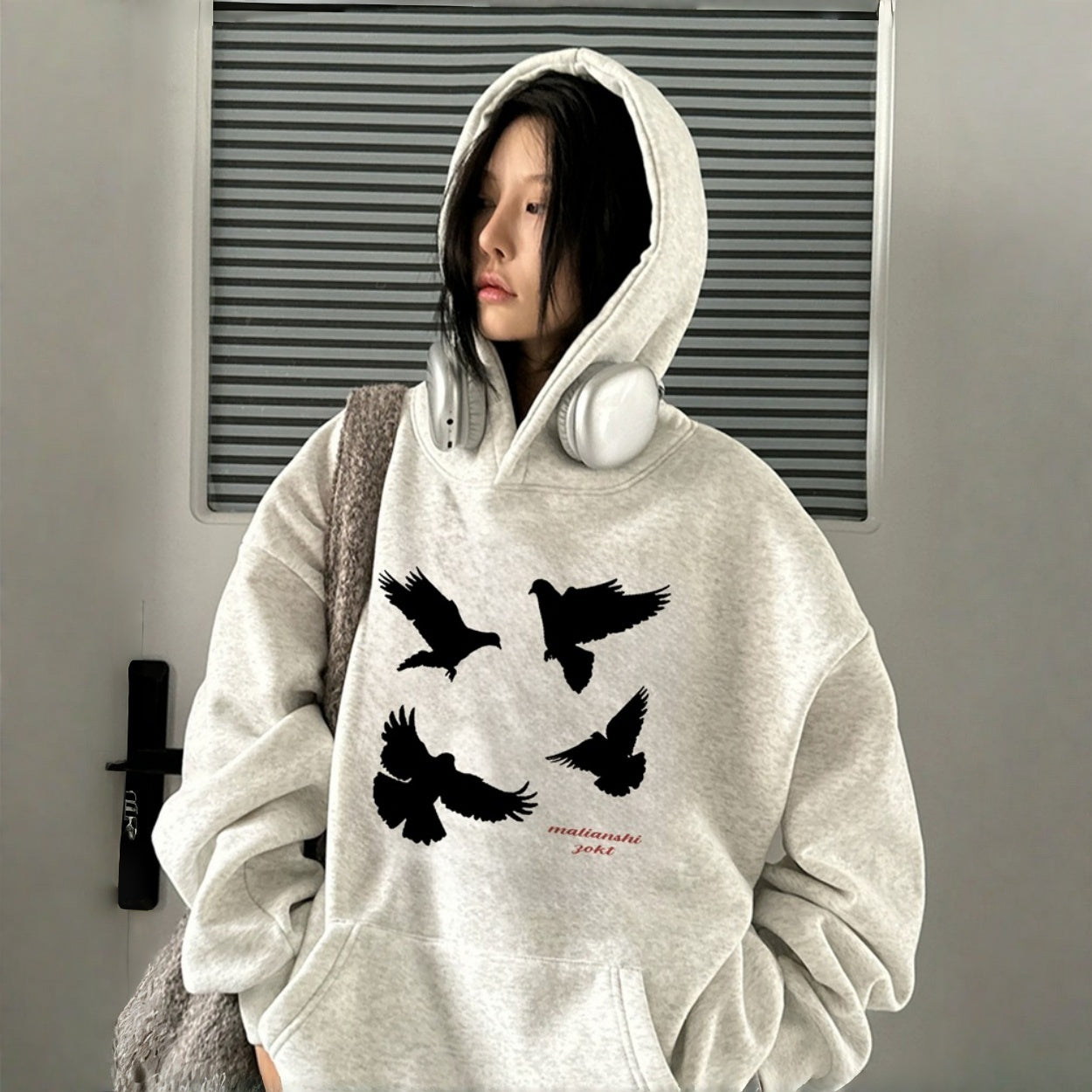 【トップス】ストリート プリント フード付き アバンギャルド ゆったり パーカー【FCシリーズ】