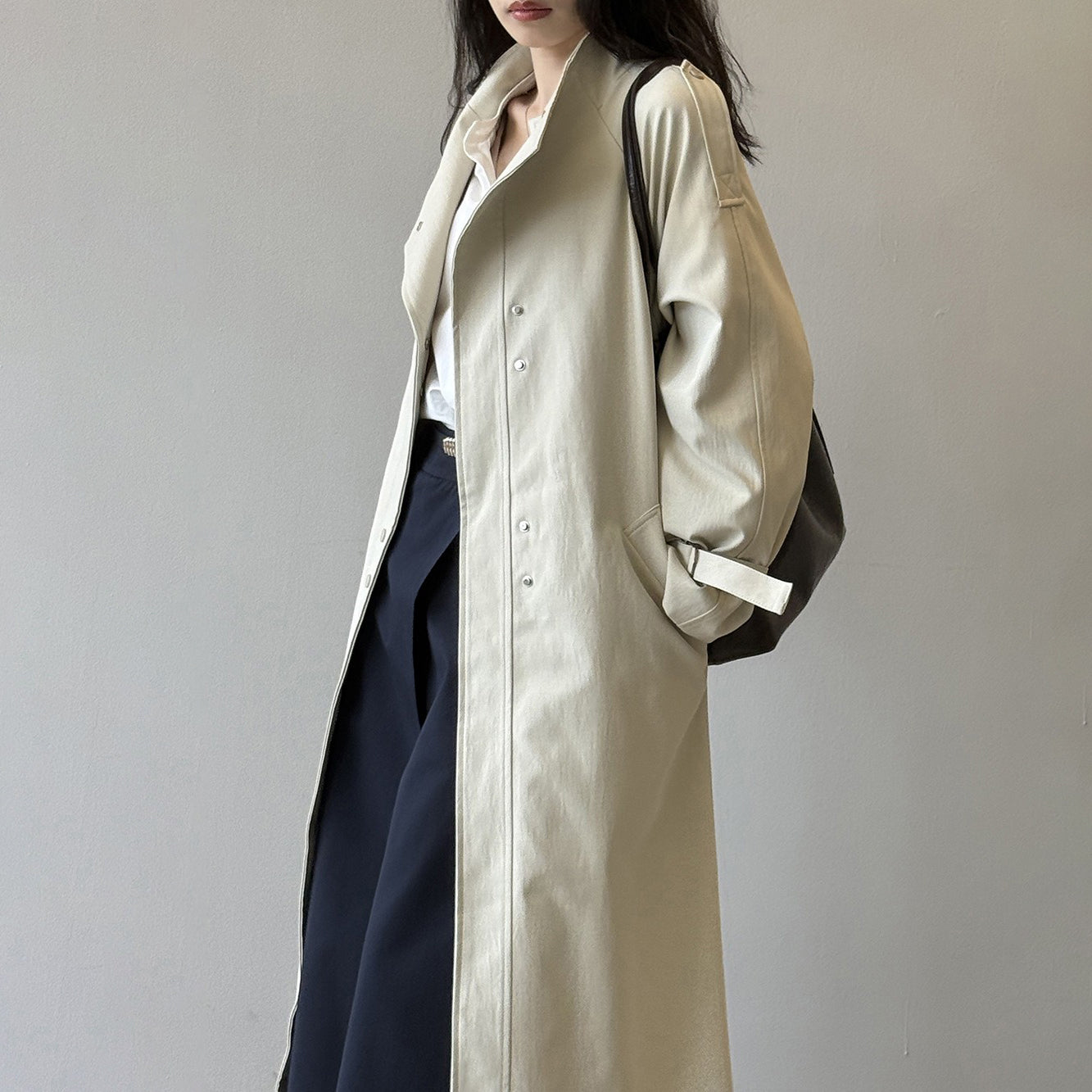 【アウター】気質 オフィススタイル トレンチコート レディース 春秋 レトロ 万能 ミディアム丈 コート ベルト付き【JZシリーズ】