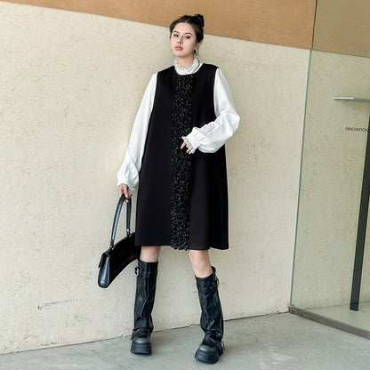 【60%OFF⭐️早い者勝ち】【ワンピース】ダークテイスト 切り替え ジャンパースカート ワンピース 【AHシリーズ】