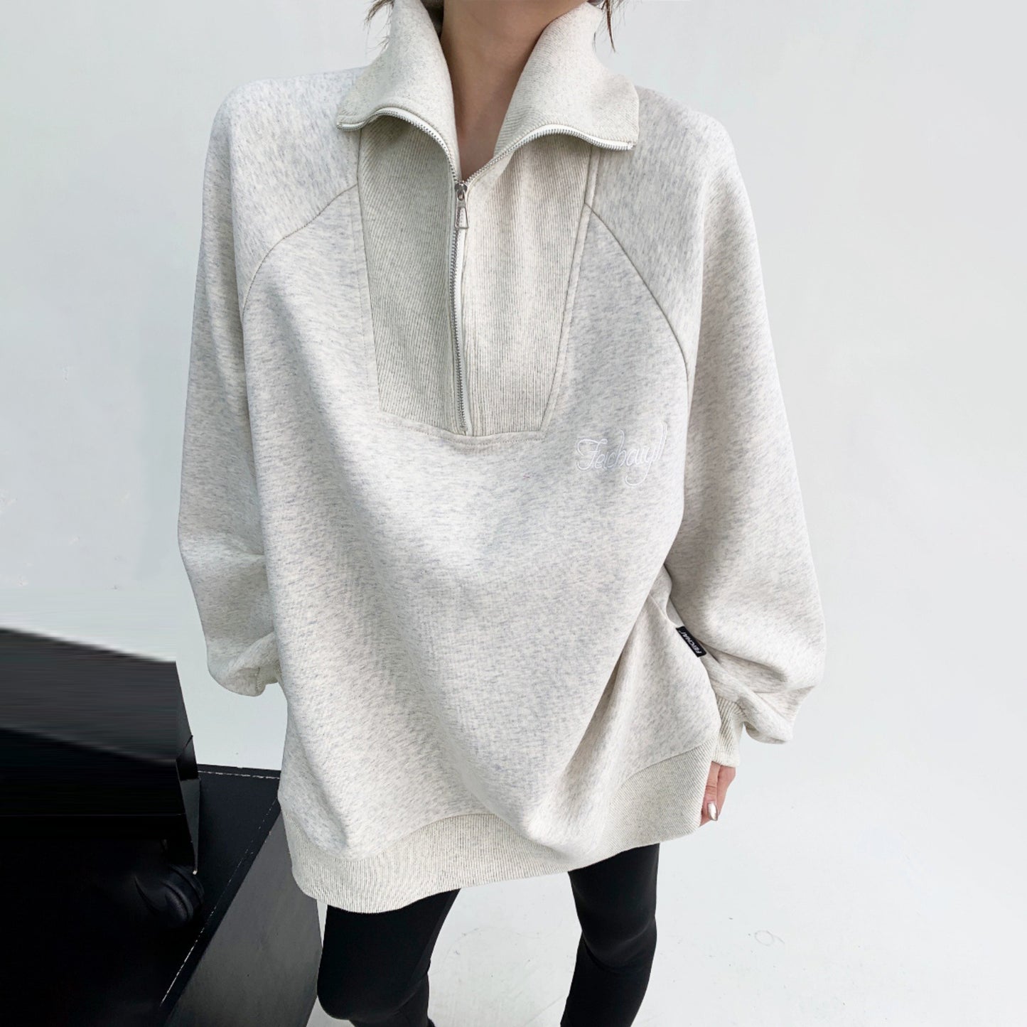 【24AW】【10～15日内発送】【トップス】レトロ 高級感 ルーズ 刺繍 ラペル パーカー【FCシリーズ】