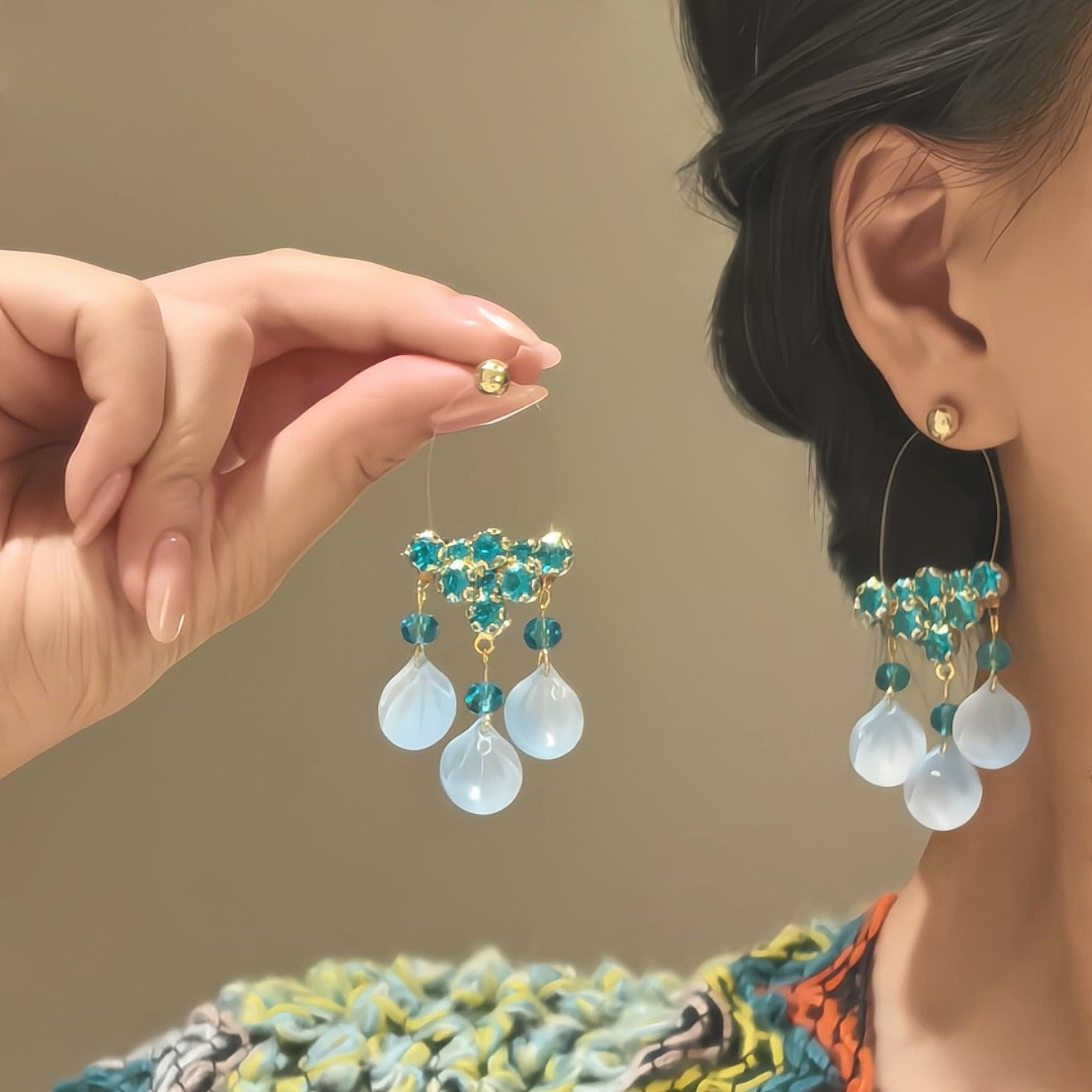 【グッズ】🍃「グリーンリーフトレイル」新作 レディース グリーンタッセルピアス 上品見え デザイン感 リゾート風 おしゃれアクセサリー