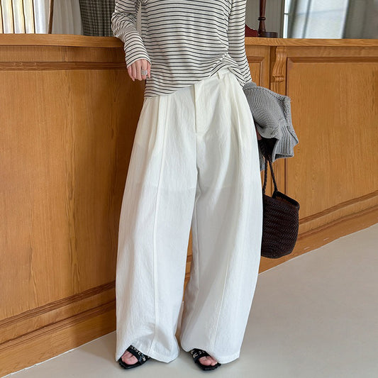 【ボトムス】タック入り ハイウエスト ワイドパンツ レディース 春新作 通勤 きれいめ 美脚 体型カバー カジュアル【JZシリーズ】