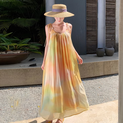 【ワンピース】グラデーションキャミソールワンピース レディース 夏 ロング丈 リラックスシルエット リゾート風【SHシリーズ】