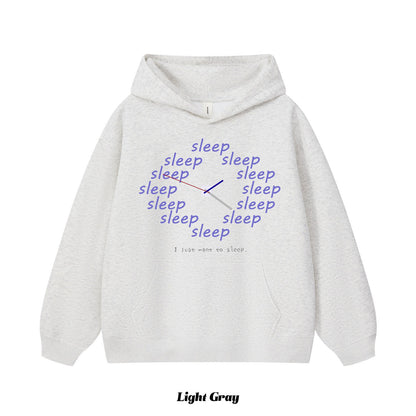 9カラー | S~3XL【トップス】アメリカン風 おやすみモード 時計プリント フーディー 春秋 ルーズ ユニセックス パーカー【FCシリーズ】