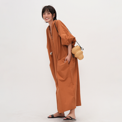 【ワンピース】夏 デザイン感溢れる プルオーバー ゆったりシルエット バカンス風半袖ワンピース【JZシリーズ】