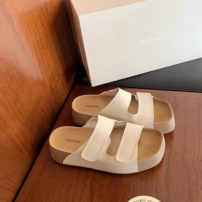 【シューズ】夏 厚底 ダブルマジックテープ 外履き対応 ビルケンサンダル